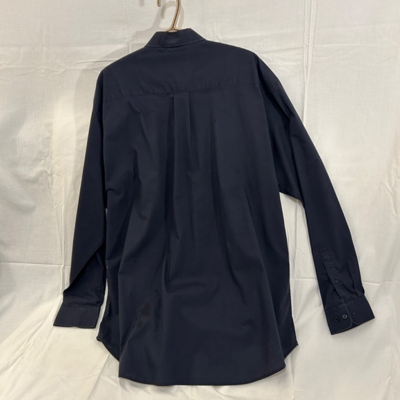 Men's Long Sleeve Navy Blue Dress Shirt from Protocol Size 18.5 - Picture 3 of 8